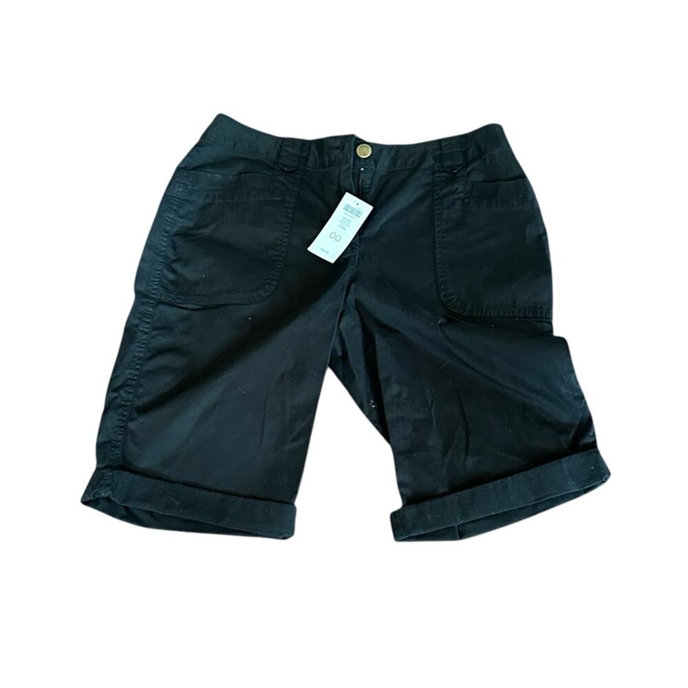 Chico’s The Carley Short Black Bermuda Short 570136590 Size 00 Extra Small NWT